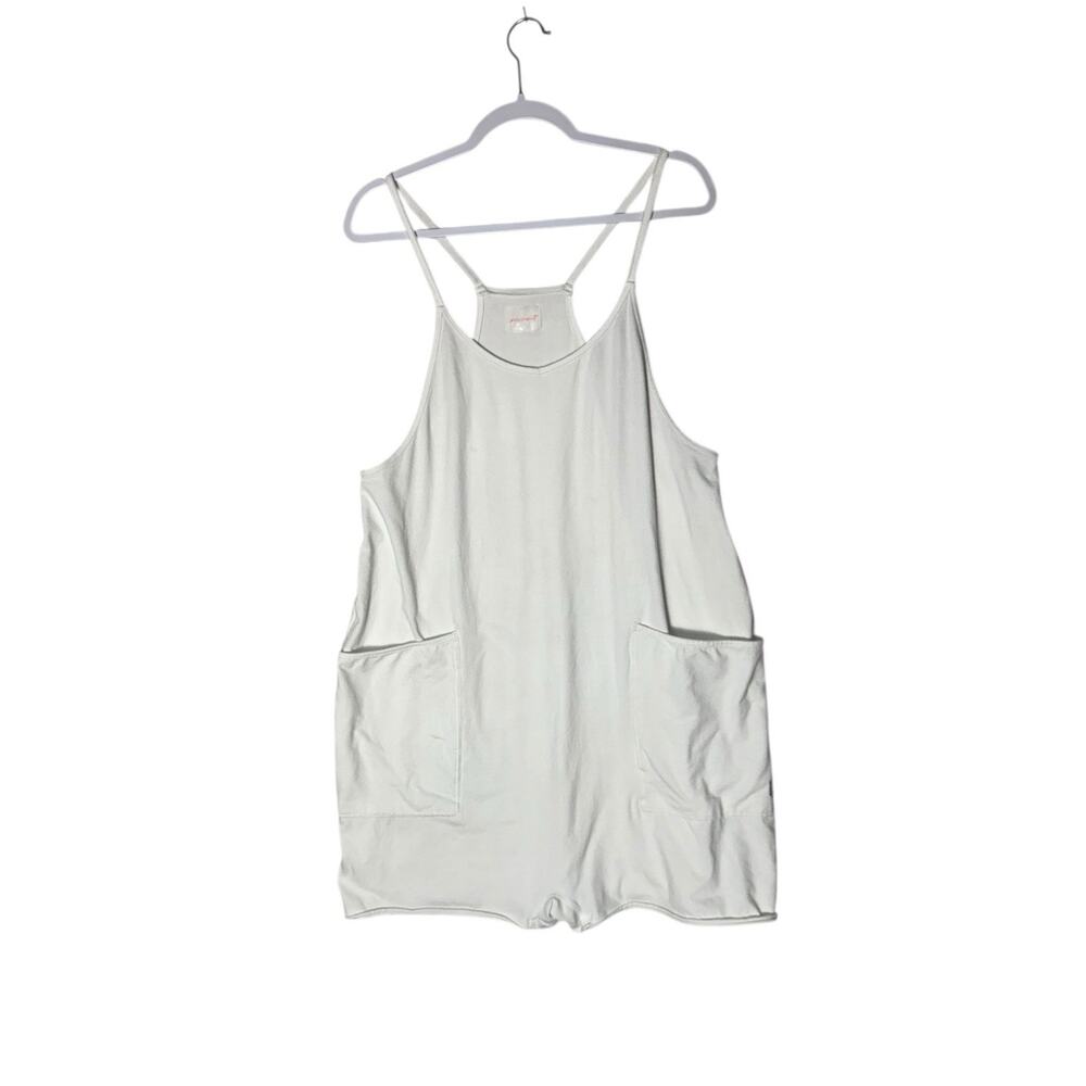 Free People Movement Womens Hot Shot Romper Sz Large White Athleisure Loungewear